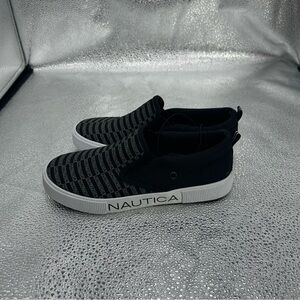 Nautica Black and White Slip-On Shoes